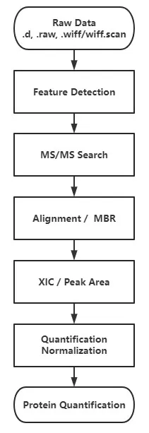 General database search workflow for MS/MS-based peptide identification in proteomics